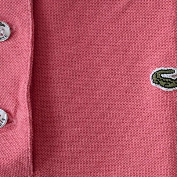 Lacoste Polo Shirt Women Size 42M/L Peach Orange France - Picture 3 of 5